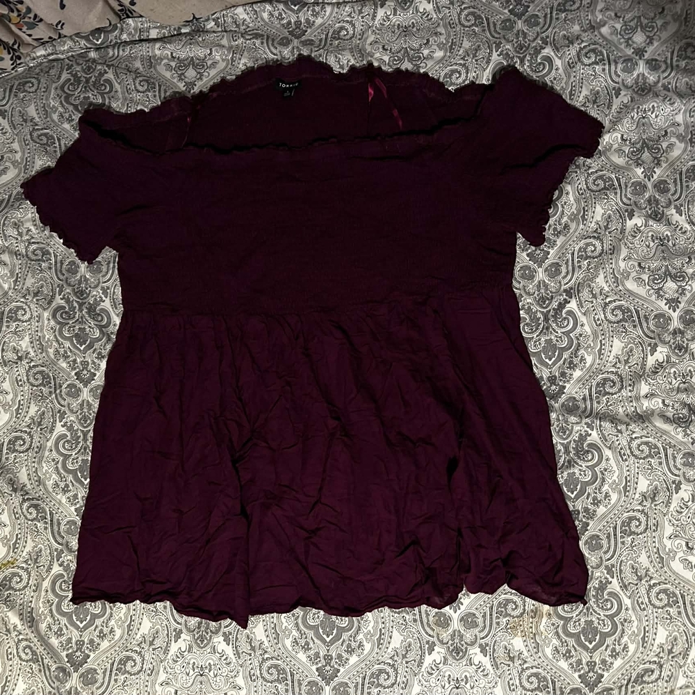 torrid Plum Short-Sleeve Peplum Tunic